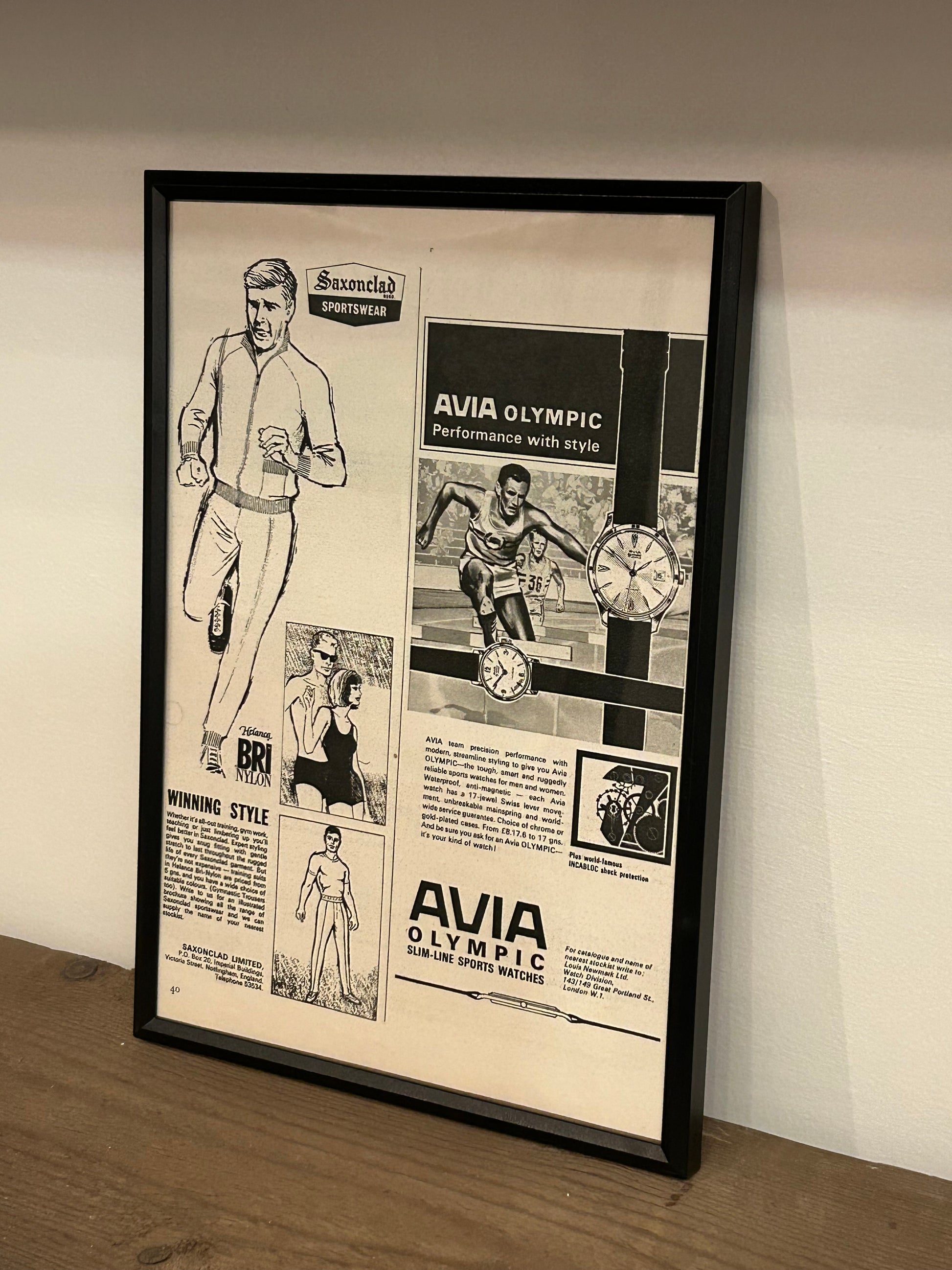 Avia Olympic Sports Watches Vintage Advert
