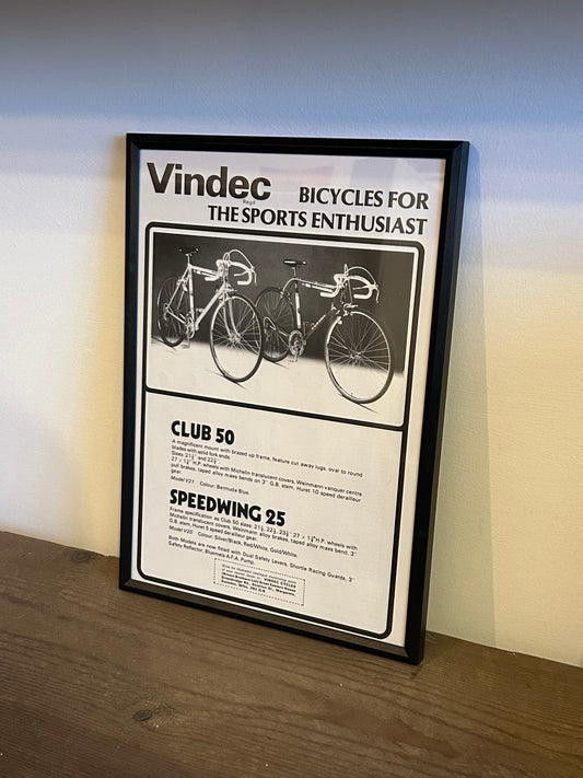 Vindec Cycles Vintage Advert from August 1978