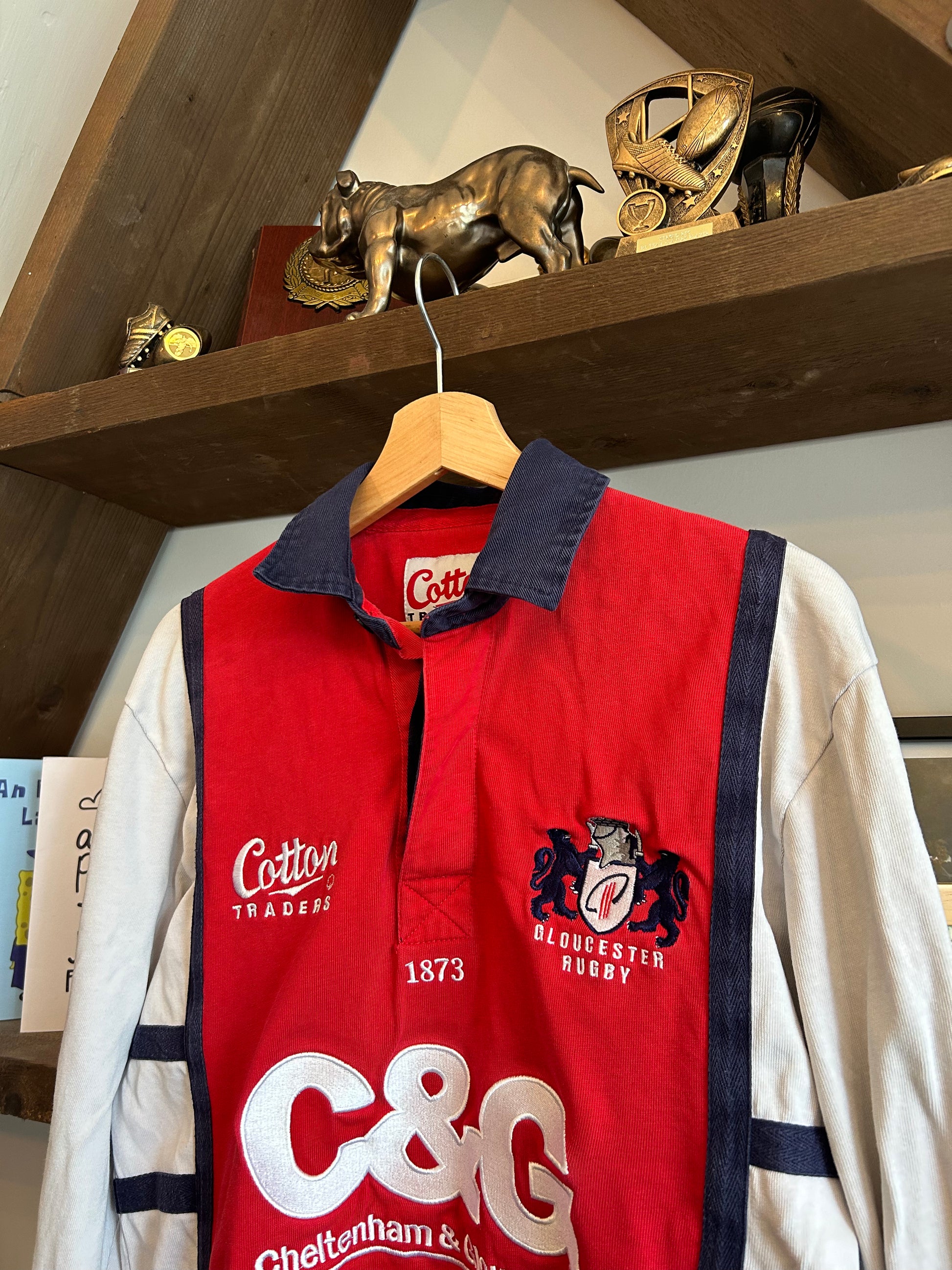 Cotton Traders Gloucester Rugby Vintage Rugby Shirt - Small