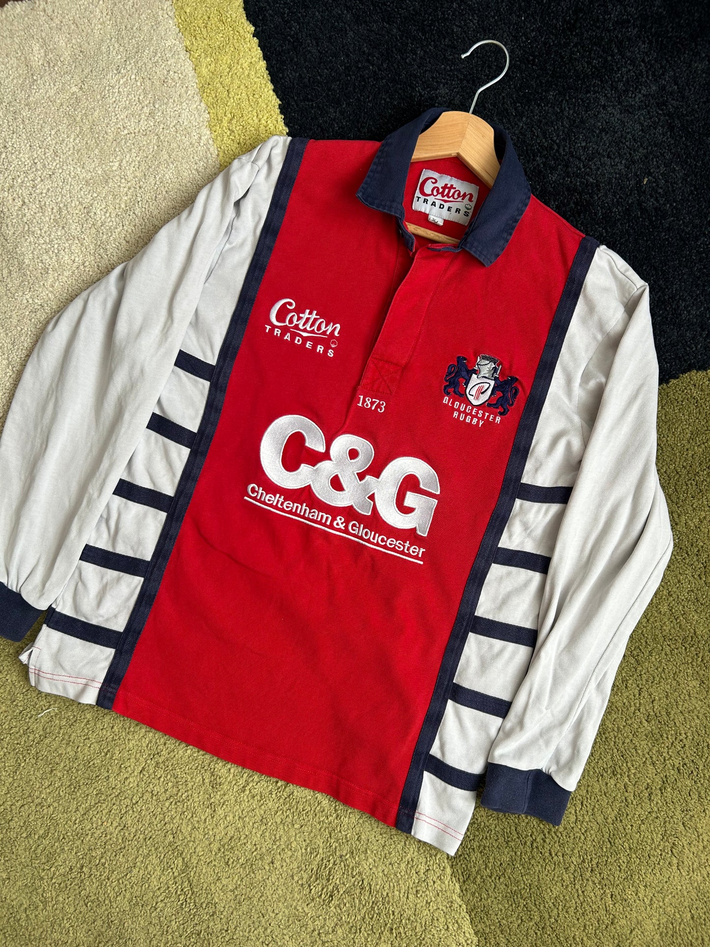 Cotton Traders Gloucester Rugby Vintage Rugby Shirt - Small