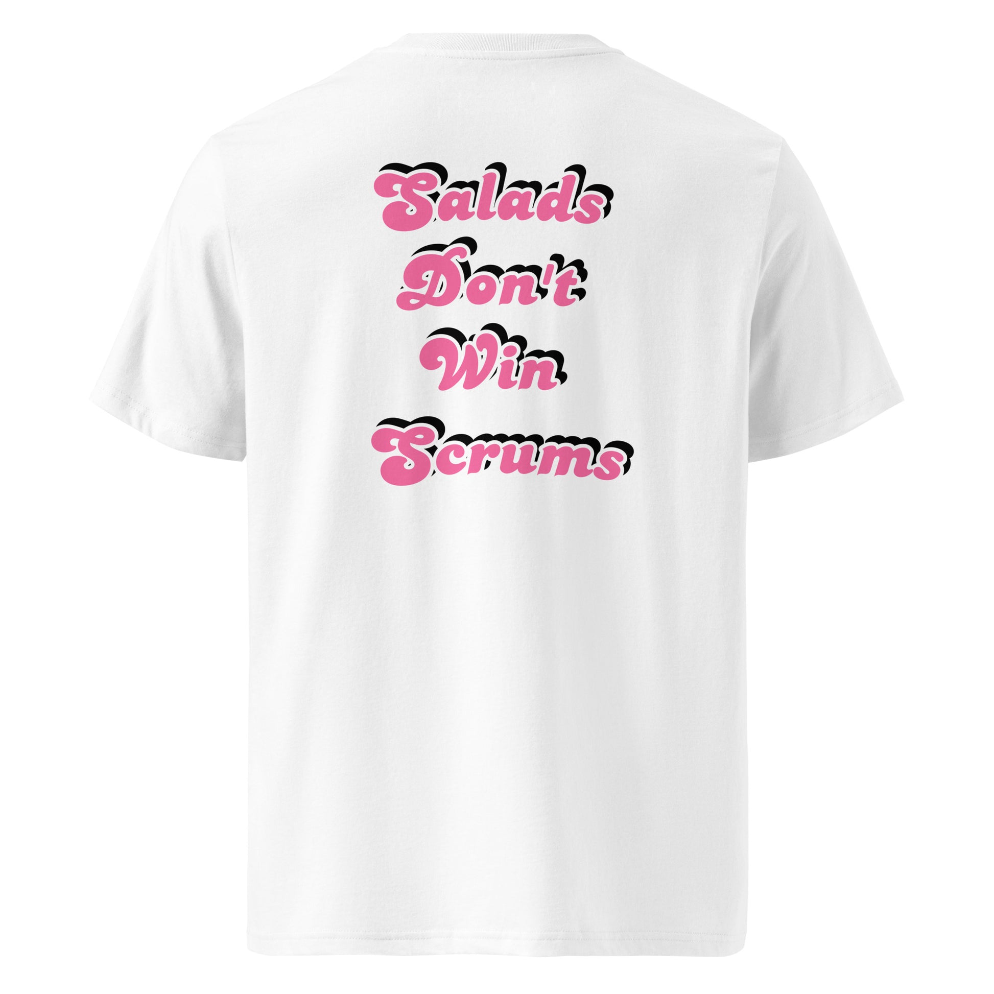 Salads Don't Win Scrums T-Shirt - White/Pink